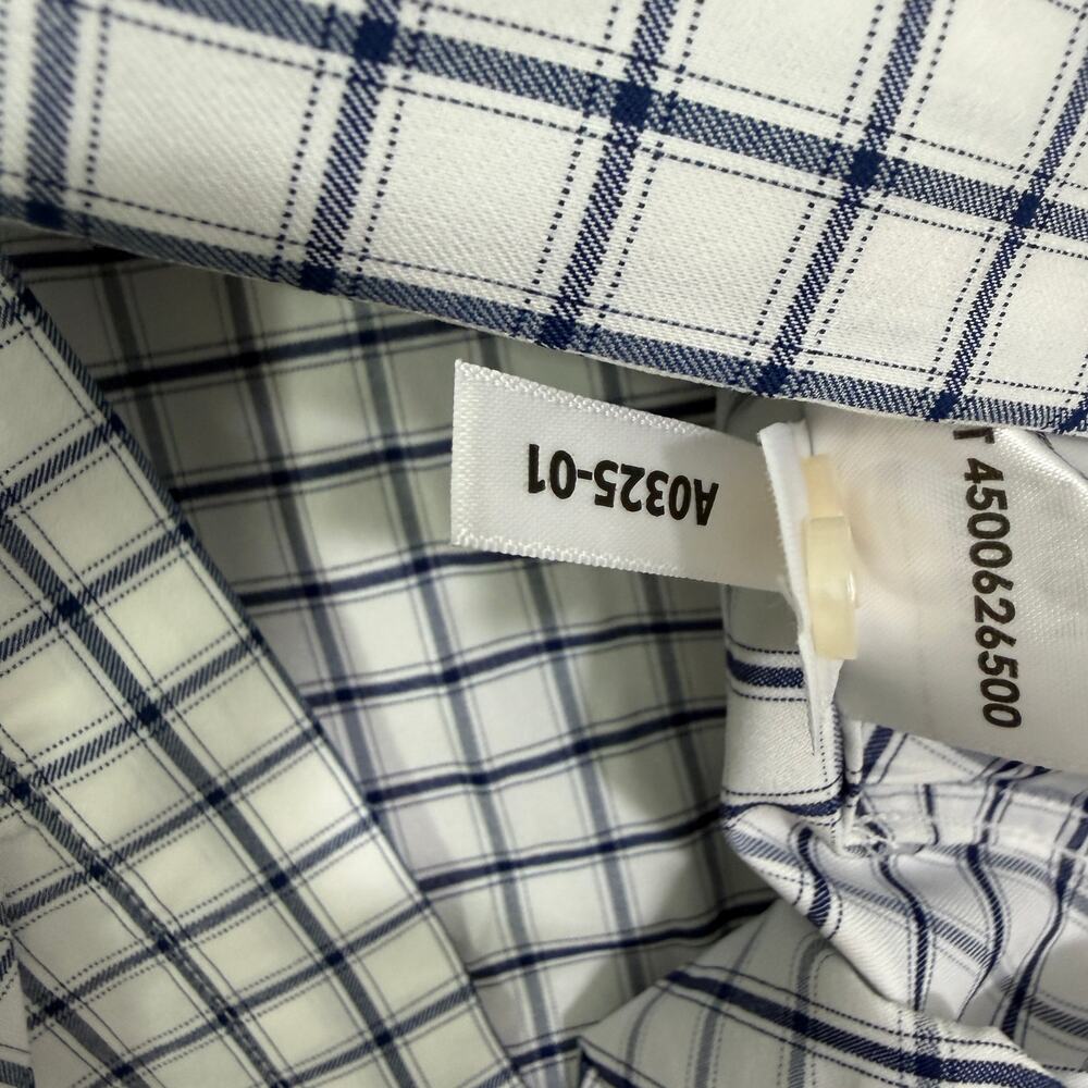 Bonobos Slim Fit Button Shirt Men's 2XL White Blue Plaid Preppy Stretch NEW - Picture 6 of 10